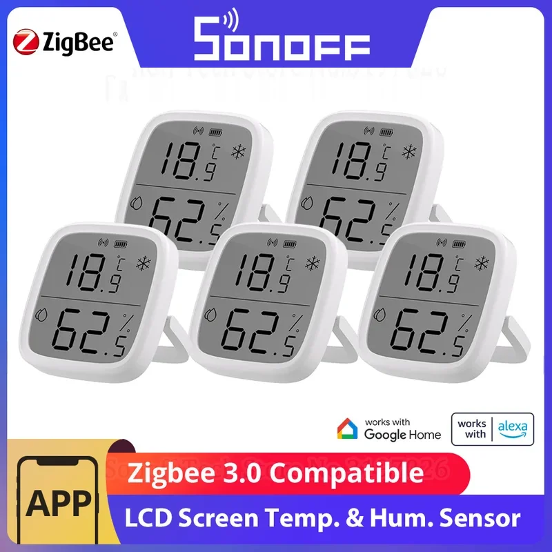 SONOFF SNZB-02D Zigbee Ʈ µ  , Ewelink LCD ȭ,  ǽð ͸ ۾, ˷ , 1-5 